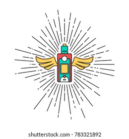 sunray burst electric cigarette personal vaporizer vector art
