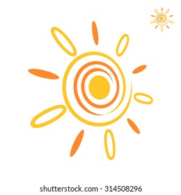 Sunray Icon, Summer Logo Template 3d Vector, Eps 8