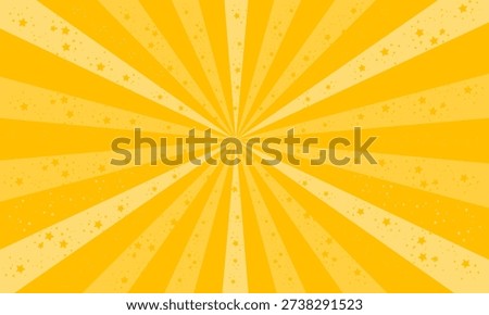 Sunrays banner design background. Sun rays, starbust with stars