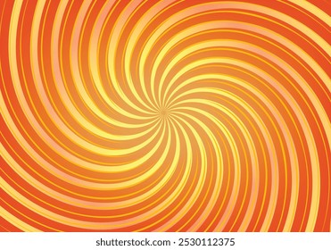 Sun-rays spiral, wavy gradient color background. Vector illustration style.