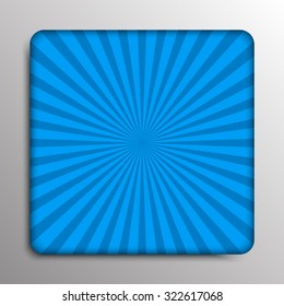 Sunrays, sunburst abstract blue wide background. Color burst backdrop. Vector illustration sun beam ray sunburst pattern background. Sunny day. Radial rays for your design. 