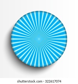 Sunrays, sunburst abstract blue wide background. Color burst backdrop. Vector illustration sun beam ray sunburst pattern background. Sunny day. Radial rays for your design. 
