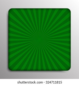 Sunrays, sunburst abstract green wide background. Color burst backdrop. Vector illustration sun beam ray sunburst pattern background. Sunny day. Radial rays for your design. 