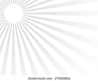 Sunrays, sunburst abstract grey wide background. Color burst backdrop. Vector illustration sun beam ray sunburst pattern background. Sunny day. Radial rays for your design. 
