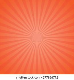Sunrays, sunburst abstract orange
 wide background. Color burst backdrop. Vector illustration sun beam ray sunburst pattern background. Sunny day. Radial rays for your design. 
