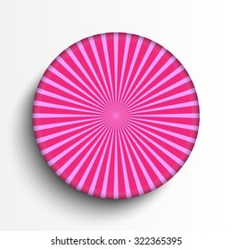 Sunrays, sunburst abstract pink wide background. Color burst backdrop. Vector illustration sun beam ray sunburst pattern background. Sunny day. Radial rays for your design. 