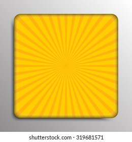 Sunrays, sunburst abstract yellow wide background. Color burst backdrop. Vector illustration sun beam ray sunburst pattern background. Sunny day. Radial rays for your design. 