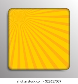 Sunrays, sunburst abstract yellow wide background. Color burst backdrop. Vector illustration sun beam ray sunburst pattern background. Sunny day. Radial rays for your design. 