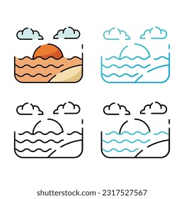 Sunrice icon design in four variation color