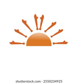 Sunrice orange art abstrack baground