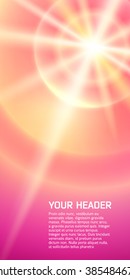Sunrise abstract geometric mosaic background with place of text. Design elements Vector illustration EPS 10 for booklet layout page, leaflet template, vertical banner