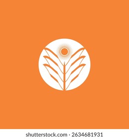 Vetor do logotipo da exploração agrícola do nascer do sol
