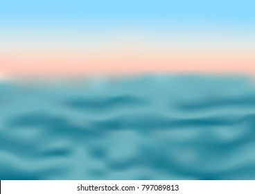 Sunrise background. Abstract beautiful silky wave blue topaz illustration decoration element for design.Shiny deep  texture.  vector illustration. svg