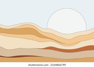 Sunrise background. Landscape flat illustration