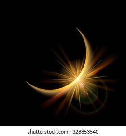 Sunrise background in space. Vector