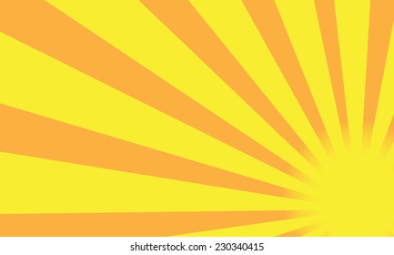 Sunrise background vector - yellow and orange