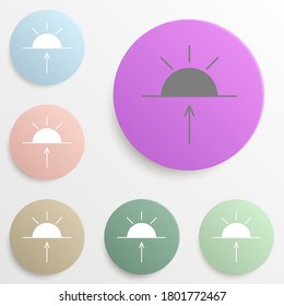 Sunrise badge color set. Simple glyph, flat vector of web icons for ui and ux, website or mobile application