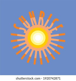 un cartel de amanecer para varios diseños o logos