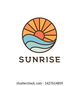 Sunrise beach logo design inspiration