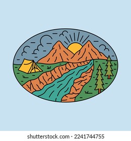Sunrise and beauty nature graphic illustration vector art t-shirt design