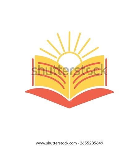 Sunrise book in fill icon