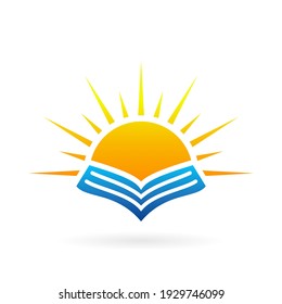 sunrise book logo vector icon