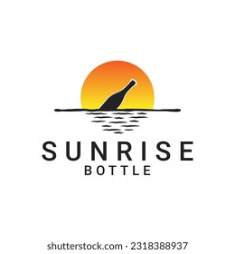 Sunrise bottle logo design idea concept