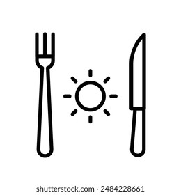 Sunrise Breakfast Icon design in filled and outlined style