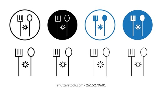 Sunrise Breakfast Icon Flat simple outline set