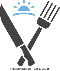 Imagen del icono del desayuno Sunrise. Adecuado para aplicaciones móviles.