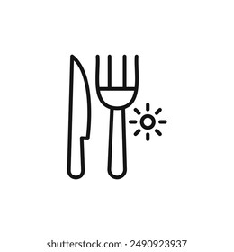 Sunrise Breakfast Logo-Zeichen Vektorgrafik Umriss