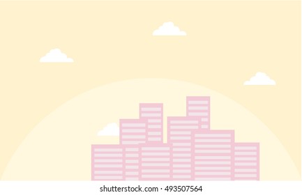 At the sunrise building city vector of silhouettes