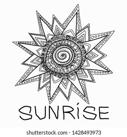 "Sunrise" card with hand drawn sun