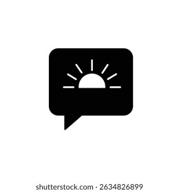 Sunrise chat bubble icon good morning message