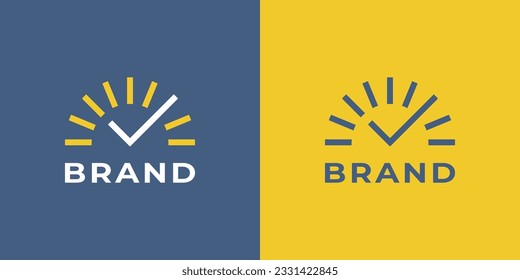 El logotipo de la marca Sunrise Check es adecuado para cualquier tipo de negocio relacionado con la marca sun y check
