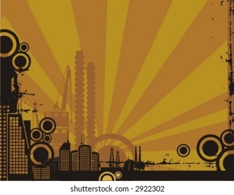 Sunrise cityscape silhouette background series. Check my portfolio for much more of this series.