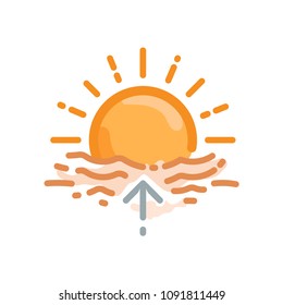 Sunrise colored vector icon. Pictogram from set Weather forecast. Illustration isolated on white background