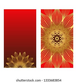 Sunrise Colorful Design With Floral Mandala Background. Vector Design. Ottoman, Arabic, Oriental, Turkish, Indian,Motif. Template For Flyer Or Invitation Card Design