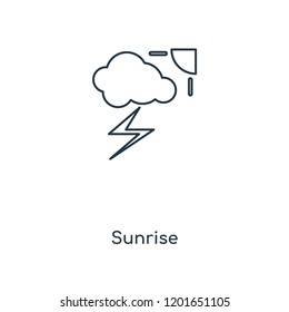 Sunrise concept line icon. Linear Sunrise concept outline symbol design. This simple element illustration can be used for web and mobile UI/UX.