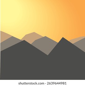 Sunrise in desert mountain vector image