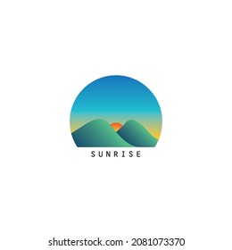 Sunrise Design in Vector Style, Can be Used for Shirt Emblems or Logo