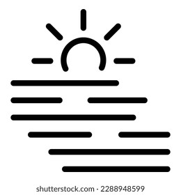 Sunrise eco icon outline vector. Care energy. Nature ecology