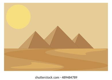 Sunrise in Egypt with her three pyramids and a beautiful day in the desert