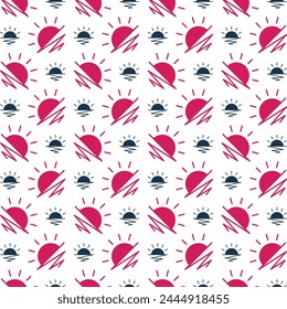 Sunrise fabulous trendy multicolor repeating pattern vector illustration design