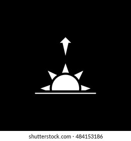 Sunrise Flat Icon On Black Background