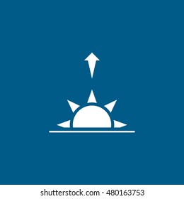 Sunrise Flat Icon On Blue Background