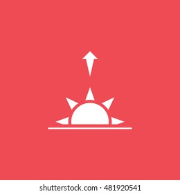 Sunrise Flat Icon On Red Background