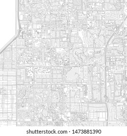 Sunrise, Florida, USA, bright outlined vector map with bigger and minor roads and steets created for infographic backgrounds.
