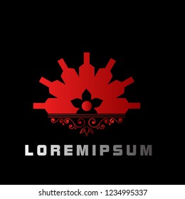 sunrise and flower logo with deep philosophy for technology startup company. sunrise and flower logo design has mean elegant, nature and luxury for company sign