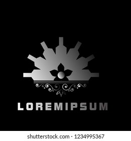 sunrise and flower logo with deep philosophy for technology startup company. sunrise and flower logo design has mean elegant, nature and luxury for company sign